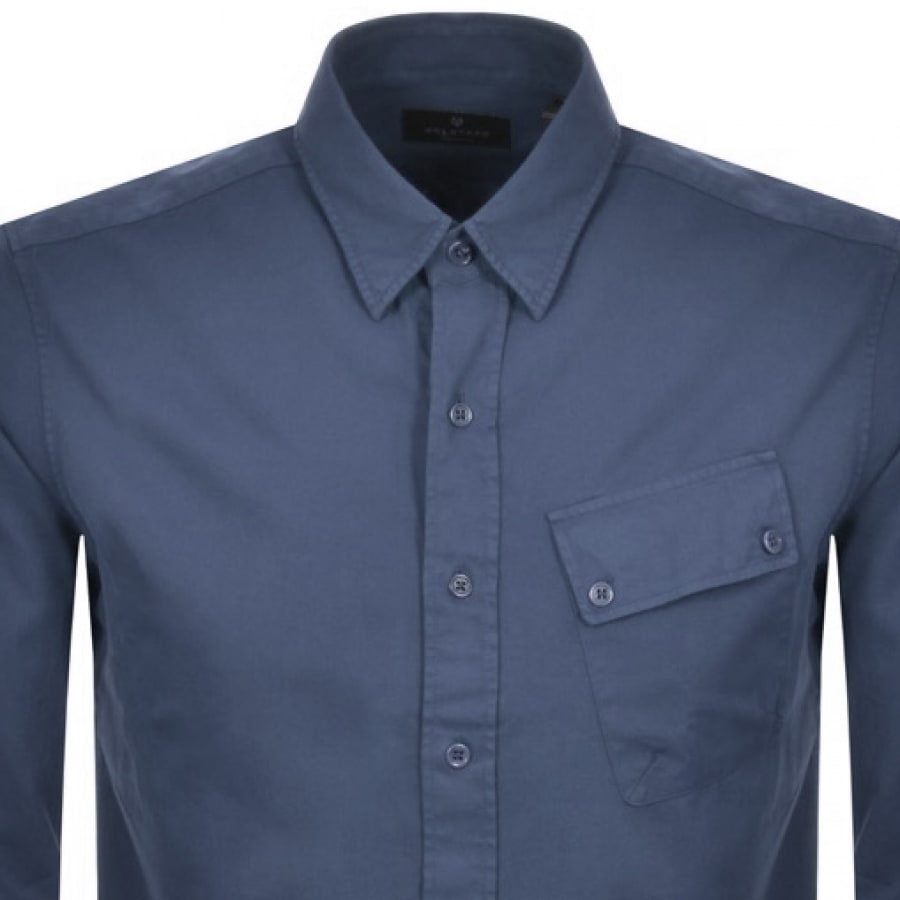 Alternative Image for ProductBelstaff Pitch Twill Long Sleeved Shirt Blue2